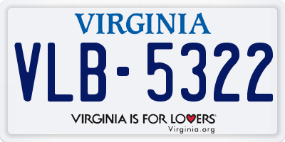VA license plate VLB5322