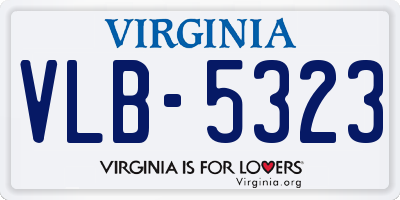 VA license plate VLB5323