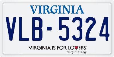 VA license plate VLB5324