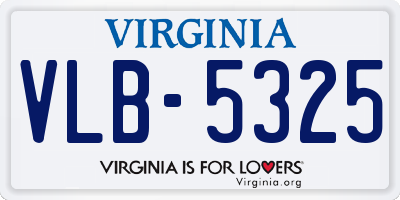 VA license plate VLB5325