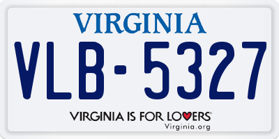 VA license plate VLB5327