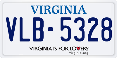 VA license plate VLB5328