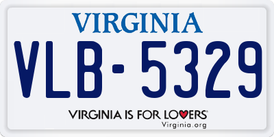 VA license plate VLB5329