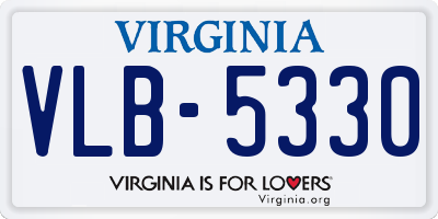 VA license plate VLB5330