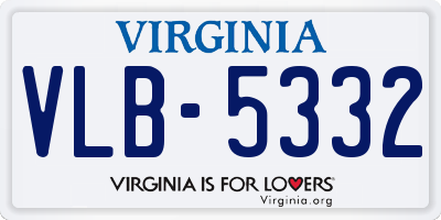 VA license plate VLB5332