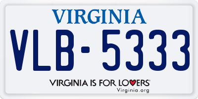 VA license plate VLB5333