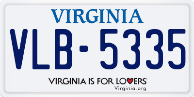 VA license plate VLB5335