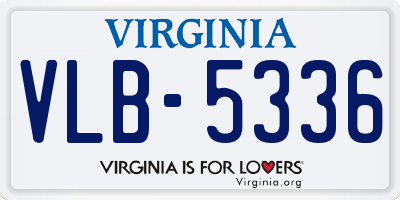 VA license plate VLB5336