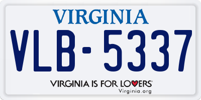 VA license plate VLB5337