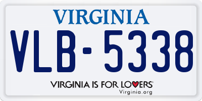 VA license plate VLB5338