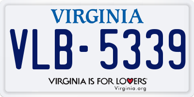 VA license plate VLB5339