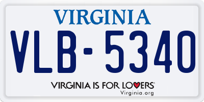 VA license plate VLB5340