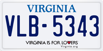 VA license plate VLB5343