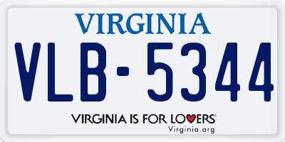 VA license plate VLB5344