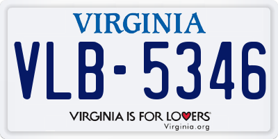 VA license plate VLB5346