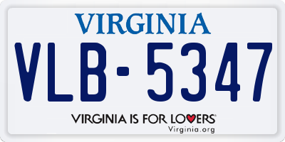 VA license plate VLB5347