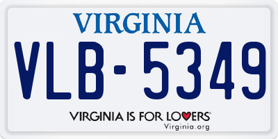 VA license plate VLB5349