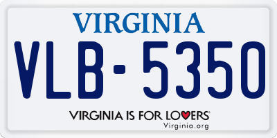 VA license plate VLB5350