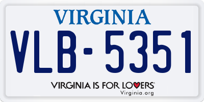 VA license plate VLB5351