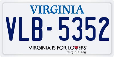 VA license plate VLB5352