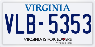 VA license plate VLB5353