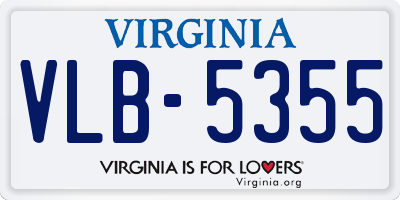 VA license plate VLB5355