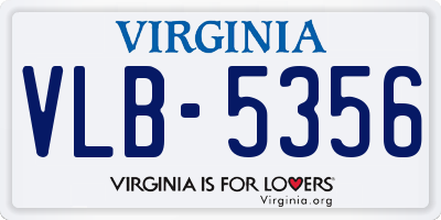 VA license plate VLB5356