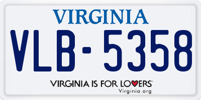 VA license plate VLB5358