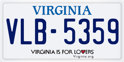 VA license plate VLB5359
