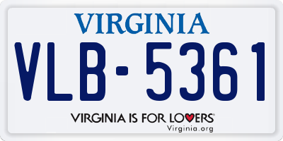 VA license plate VLB5361