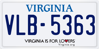 VA license plate VLB5363