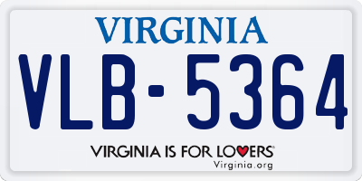 VA license plate VLB5364