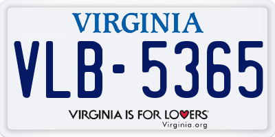 VA license plate VLB5365