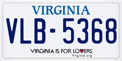 VA license plate VLB5368