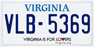 VA license plate VLB5369