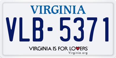VA license plate VLB5371