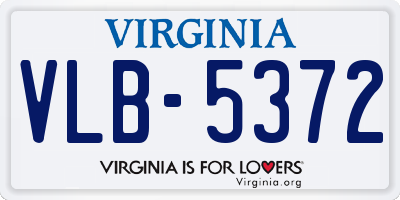 VA license plate VLB5372