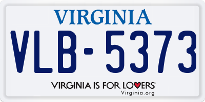 VA license plate VLB5373