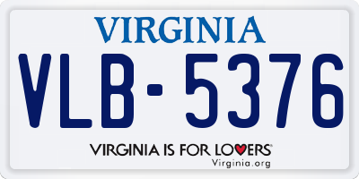VA license plate VLB5376