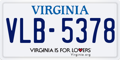 VA license plate VLB5378