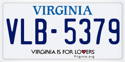 VA license plate VLB5379