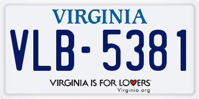 VA license plate VLB5381