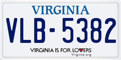 VA license plate VLB5382