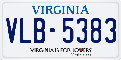 VA license plate VLB5383