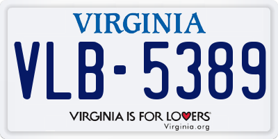 VA license plate VLB5389