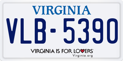 VA license plate VLB5390