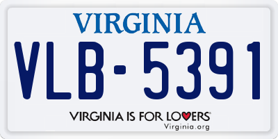 VA license plate VLB5391
