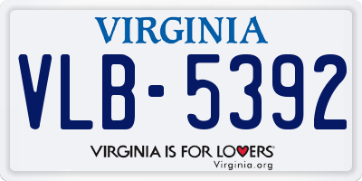 VA license plate VLB5392