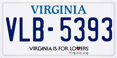 VA license plate VLB5393