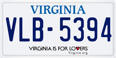 VA license plate VLB5394